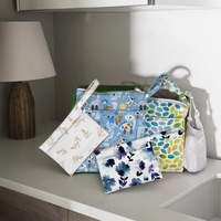 Sac sec et humide Stockage d'outils Pochette humide en lin Doublure imperméable organique Sacs à collation