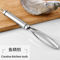 Écailleur à poisson en acier inoxydable doublement dentelé, antidérapant, anti-rouille, pour cuisine