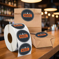 Autocollants ronds en vinyle imperméables personnalisés de 1, 2 et 3 pouces, étiquettes autocollantes en rouleau pour l'emballage alimentaire des restaurants