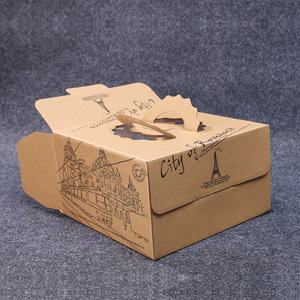 Bán buôn Kraft bao bì thực phẩm tái chế Bìa Bánh hộp với xử lý thiết kế cho cakesicles gấp và bền - Product Image 2