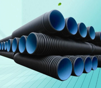 Tuyau en plastique corrugué à double paroi HDPE SN8 pour drainage des eaux usées municipales souterraines
