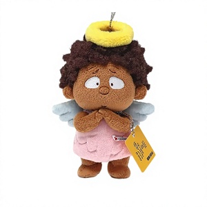 Porte-clés en peluche ange garçon personnalisé - Peluche super douce avec rembourrage en coton PP, design brodé pour anniversaire unisexe - Product Image 2