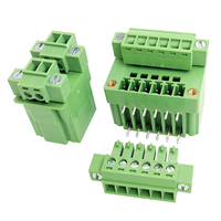 Bloc de bornes complet à embase mâle-femelle pour PCB, pas de 3,50 mm - Rangée double droite et à angle droit avec connecteur