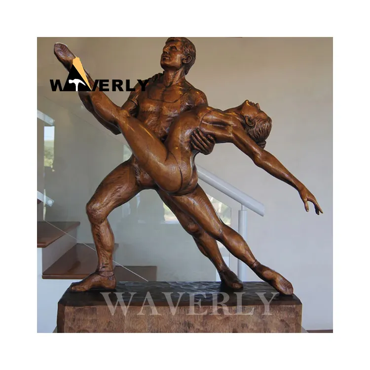 Statues de couple en bronze moulé statues grandeur nature en métal personnalisé statue de danseuse de ballet sculpture de couple de ballet en bronze