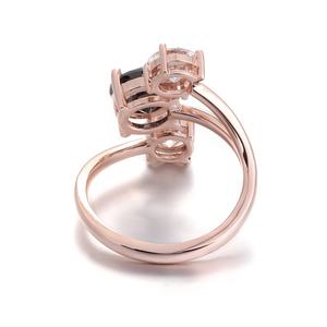 Anillos de Piedras de Moissanita de Colores Oro de 10k con Apertura Ajustable Originales al por Mayor, Diseño Único para Mujer, Anillo de Joyería Delicado - Product Image 2