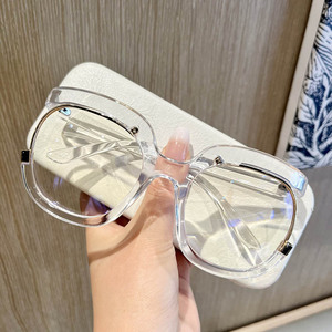 New Big Trend <strong>Round</strong> <strong>Frame</strong> Solid PC Full Rim Fashion <strong>Eyeglass</strong> <strong>Frames</strong> for Myopia Blue Light Glasses Daily Wear - Product Image 5