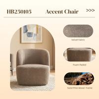 Fauteuil d'appoint moderne de luxe durable pour salon, avec revêtement en coton, dossier capitonné et rembourrage en éponge, idéal pour chambre, appartement, hôtel