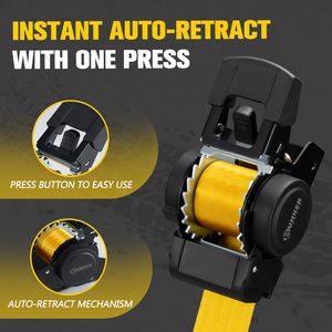 Tali Pengikat Otomatis BUNKER INDUST dengan Ratchet <span class=keywords><strong>2</strong></span>" X 8ft 3375lbs, Tali Pengikat Model Bolt-on dengan Klip Pengaman untuk Truk Trailer - Product Image 2