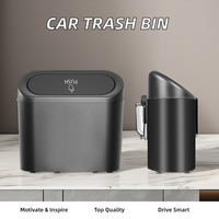 Poubelle de voiture en PP avec couvercle à pression, compacte, pour véhicules, bac à déchets automobile, boîte de rangement pour côté siège ou porte