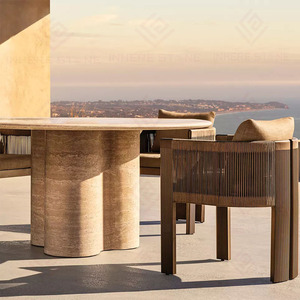 โต๊ะรับประทานอาหารทรงกลมหินอ่อนตกแต่งแบบสั่งทำพิเศษ ขาโต๊ะแข็งแรง ดีไซน์ร่วมสมัย โต๊ะอาหารหินอ่อนธรรมชาติ เฟอร์นิเจอร์ห้องครัว - Product Image 5