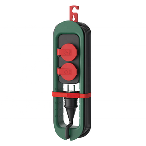 Eu Schuk <span class=keywords><strong>PP</strong></span> 2 saídas aterrado ao ar livre 3.2m preto power strip cabo à prova de intempéries tomada com caixa impermeável IP44 - Product Image 2