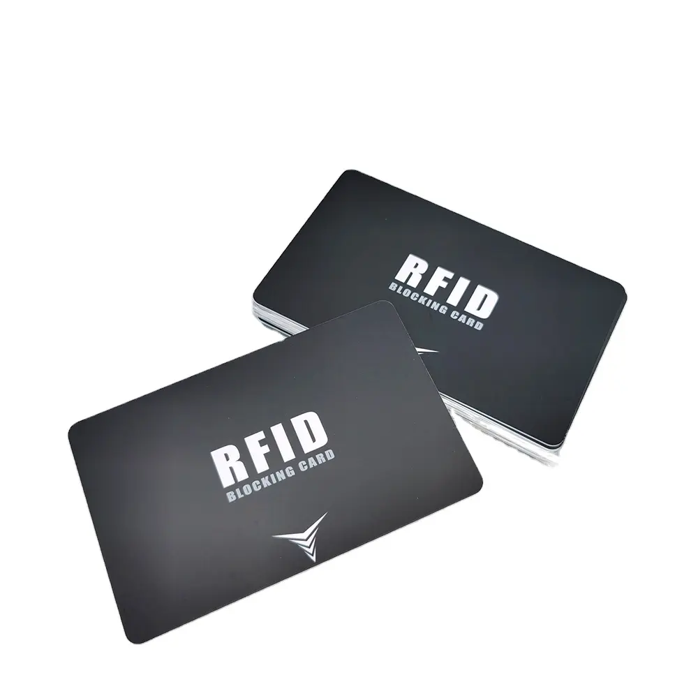 낮은 Moq 지갑 Hoder 여권 안티 스키밍 Nfc 차단기 클립 스마트 카드 보호기 Pvc Rfid 차단 카드