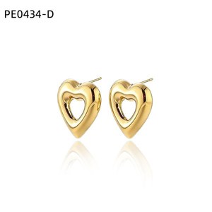 Pendientes Amy Amy con forma de corazón, aleación chapada en plata, joyería de moda para mujer, regalo, estilo romántico PE0434 - Product Image 2