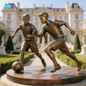 Escultura de Bronce de Niño Jugando al Fútbol, Tamaño Real, para Decoración de Jardín, Plaza o Calle, Interior y Exterior - Product Image 3