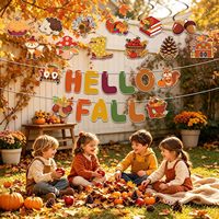 Décorations de fête d'automne pour Thanksgiving, spirales suspendues avec ensemble de bannières, parfaites pour le dîner de Thanksgiving, les anniversaires d'automne, Friendsgiving