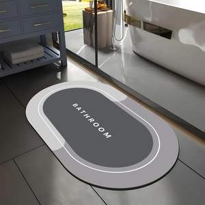 Tapis de bain en microfibre à motif uni, séchage rapide, articles ménagers, tapis absorbant l'eau en diatomite doux pour salle de bain - Product Image 1