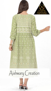 Women's Unique Floral Geometric Printed 100% Cotton Midi Dress Lace <b>Decoration</b> Maillard Custom Logo Back Detail Casual Tunic - Product Image 4