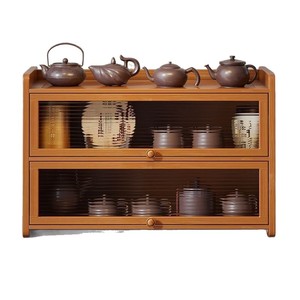 Kitchen Countertop <b>Teacup</b> Storage Cabinet Rectangular Multi Functional Dustproof With Flip Top Door For Tea <b>Set</b> Organization - Product Image 5