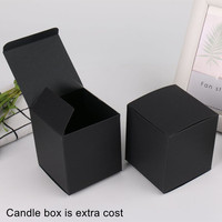 Bocaux à bougies vides en verre givré noir mat de 10 oz, luxueux, écologiques, résistants à la chaleur, avec couvercle et boîtes pour Noël