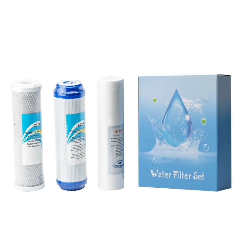 Best price a set 10 inch PP+GAC+CTO water filter cartridge remove sediment and chlorine water filter cartridge and carbon block