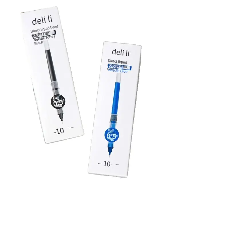 Deli S893 Stylo à bille liquide direct remplaçable 0.5mm noir recharge remplaçable de haute qualité