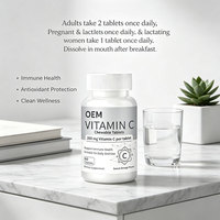 Comprimés à croquer de vitamine C, 200 mg, soutient la santé antioxydante et immunitaire, 60 unités, OEM/ODM