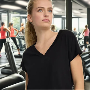Wholesale Cotton Bamboo Fiber <b>Men</b> Fitness Short Sleeve Solid Knitted Quick-dry Wear Tight Yoga <b>Crop</b> <b>Top</b> T-Shirt - Product Image 2