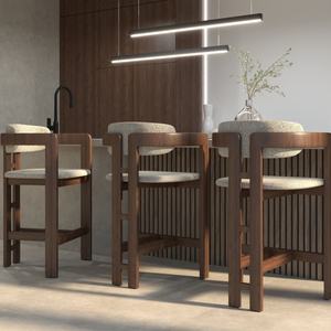 Chaise de bar à succès, chaise de bar moderne en bois de frêne, tabouret de comptoir pour îlot de cuisine, salle à manger, restaurants et pubs - Product Image 6