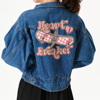 Patch en chenille Heart Breaker Skateboard, broderie à carreaux rose, badge léopard, applique éclair, thermocollant pour veste