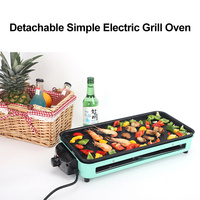 Grill électrique portable double couche sans fumée, plateau amovible antiadhésif, équipement de barbecue pour brochettes de viande