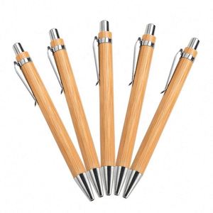 ปากกาลูกลื่นไม้ไผ่แบบสั่งทำพิเศษ - หมึกสีดำ 1 มม., ไส้ปากกาแบบสลักลาย, เหมาะสำหรับเป็นของขวัญและอุปกรณ์สำนักงาน - Product Image 2