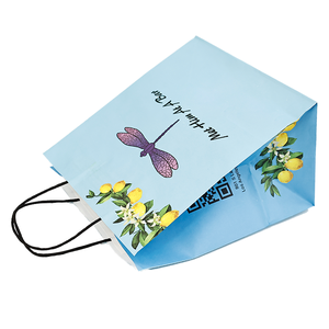 Light Blue Full <strong>Print</strong> <strong>Bag</strong> Lemon Fruit Design Tote Floral Pattern Carrier Butterfly Insect Art <strong>Bag</strong> Romantic Text <strong>Bag</strong> - Product Image 3