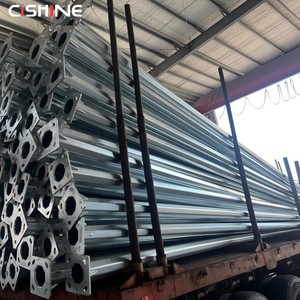 Cishine 20ft 25ft 30ft 35ft 40ft 6m 8m 10m Galvanized <strong>Solar</strong> Conical Octagonal Street <strong>Light</strong> Poles Tapered Lamp <strong>Post</strong> for Highway - Product Image 3