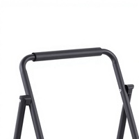 Marchepied pliant large antidérapant renforcé avec main courante noire en acier et pieds en fer à cheval, certifié CE, pour garage, supermarché, salle de sport, escalier extérieur
