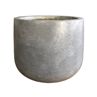 Pots de jardin en fibre de verre à prix avantageux, style ciment, résistants aux intempéries, durables, écologiques, ronds, durables, pour l'extérieur/l'intérieur