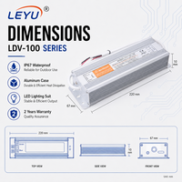 Alimentation LED étanche IP67 100W 12V 8.3A avec boîtier en aluminium, driver LED à tension constante pour aménagement paysager extérieur