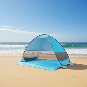 Carpa de Playa Camuflada Pop-Up de Verano, Una Habitación, con Capacidad para 2-3 Personas, UPF 50+, 190T, 1000-1500 mm, Impermeable, con Revestimiento Plateado - Product Image 2