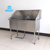 OSCAT Usine d'équipement vétérinaire Baignoires pour chiens en acier inoxydable Salon de toilettage personnalisé Station de lavage pour chiens Machine de bain pour chiens