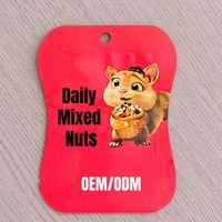 Sachet personnalisé en forme de logo avec trou de suspension, qualité alimentaire, thermoscellable, imprimé en héliogravure, pour noix et aliments secs