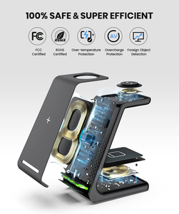 Support de charge sans fil CE <span class=keywords><strong>Chargeur</strong></span> sans fil 3 en 1 pour <span class=keywords><strong>iPhone</strong></span> <span class=keywords><strong>14</strong></span> <span class=keywords><strong>Pro</strong></span> Max <span class=keywords><strong>Apple</strong></span> Watch Ultra AirPods <span class=keywords><strong>Pro</strong></span> - Product Image 3
