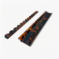 Supports de Mahjong Américains en Acrylique Marron Écaille de Tortue, Plateaux Transparentes pour Tuiles de 20 Pouces avec Poussoirs Intégrés, Accessoires de Mahjong Premium