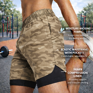 Shorts de musculation pour hommes avec logo OEM, shorts de sport personnalisés, logo personnalisé, compression, séchage rapide, shorts de course pour hommes, 5 pouces - Product Image 4