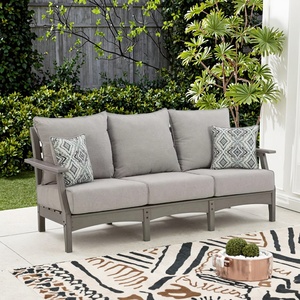 屋外用HDPEグレーソファ（クッション付き）パティオ、オープンエアバルコニー、防水、UV耐性、ホテル、民宿、庭園用屋外家具 - Product Image 5