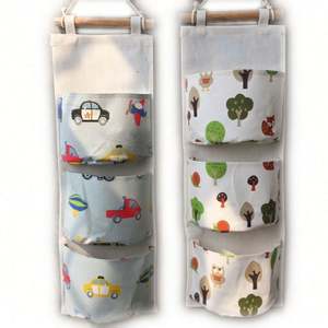 Wall Hanging Storage Bags Organizer for Children's Room Closet <b>Bedside</b> & Sofa-Cotton Linen Eco-Friendly Multifunction Tools - Product Image 1