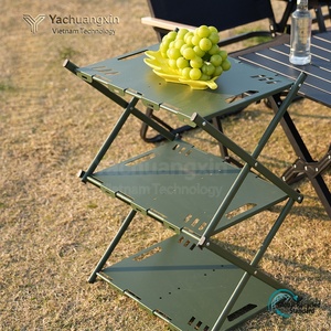 Outdoor Camping Folding Storage Rack Metal Multi Tier <b>Portable</b> Tactical <b>Table</b> for Outdoor Use - Product Image 3