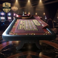 Lange Deluxe 32-Zoll Roulette-Räder Moderner Professioneller Roulette-Tisch mit Massivholz-H-Beinen
