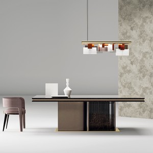 Designer's New 2025 Luxury Pendant <b>Light</b> Long LED Tricolor <b>Light</b> Source E27 Switch Control For Dining Room - Product Image 4