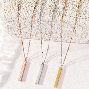 Collana Unisex con Pendente Quadrato in Acciaio Inossidabile Placcato Oro con Scritta Islamica Araba <span class=keywords><strong>Allah</strong></span> - Product Image 5