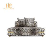 Meubles d'hôtel de haute qualité canapé de salon de luxe canapé simple en tissu imprimé léopard chaise de loisirs