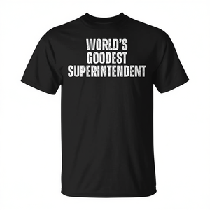 T-shirt del miglior superintendente del mondo, maglietta promozionale nera unisex per adulti - Product Image 2